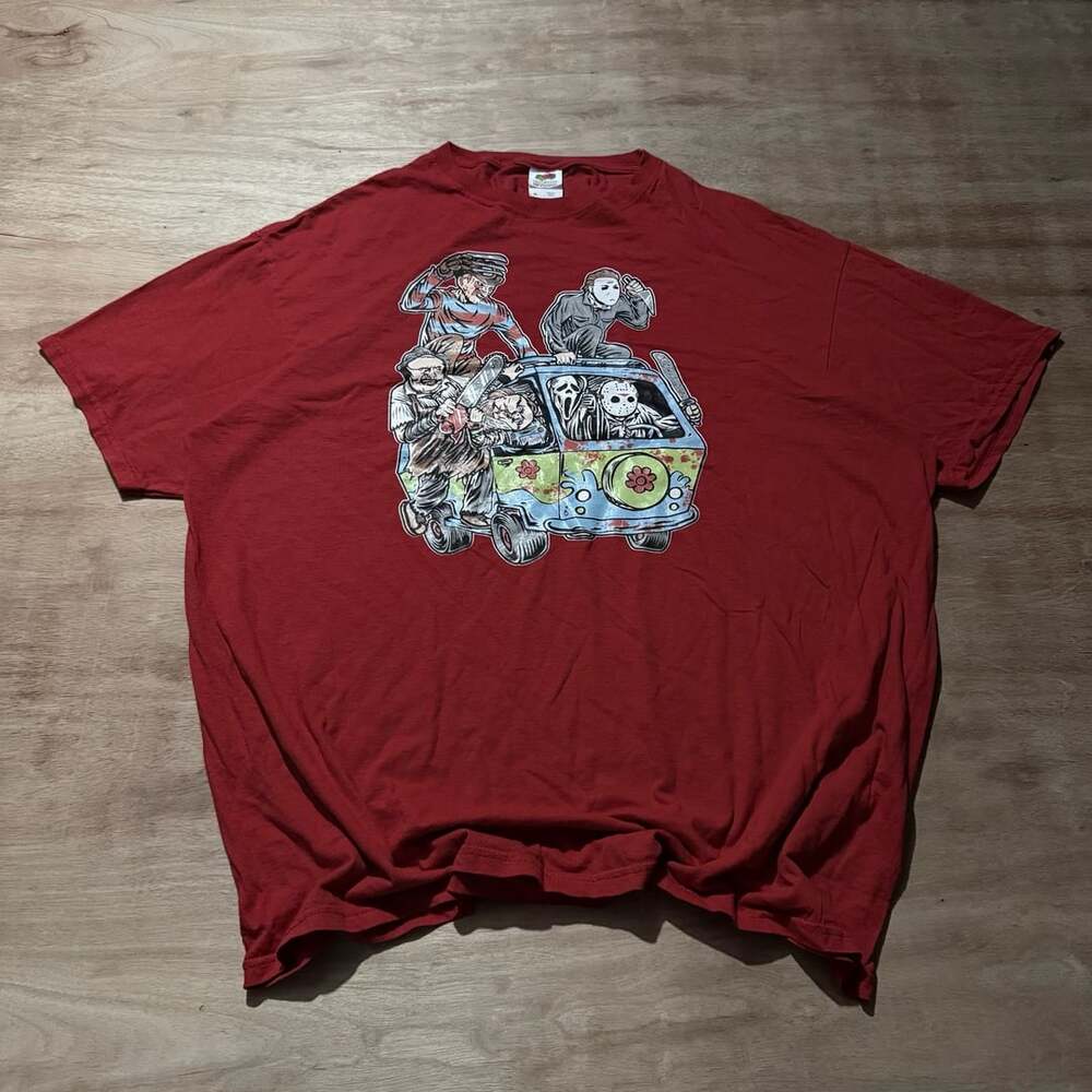 Horror Movie Villains Graphic T Shirt XL Freddy Jason Ghostface Chucky
